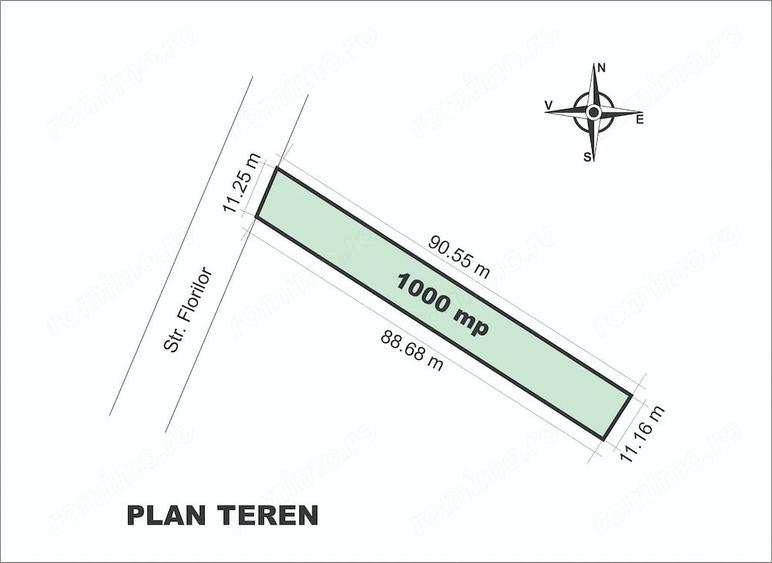 Teren de 1000 mp, în Central