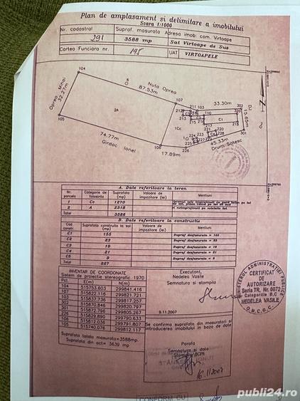 Casă cu 6 camere cu Teren 3588 Mp în Vârtoape
