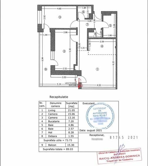 Apartament cu 3 camere decomandat în Titan
