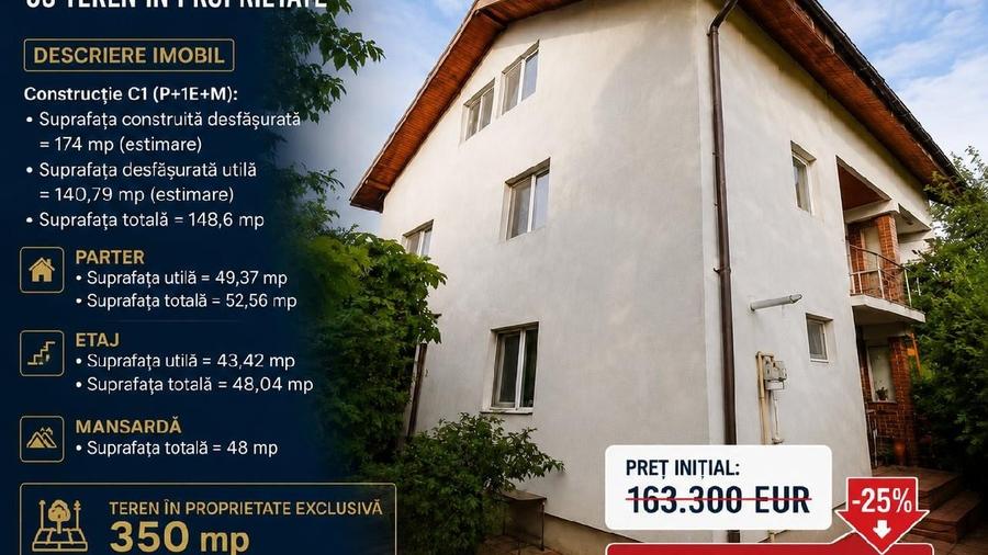 Casă individuală cu 4 camere cu Teren 350 Mp în Sud-Vest