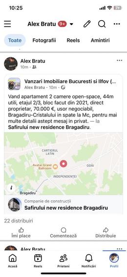 Apartament cu 2 camere nedecomandat în Central