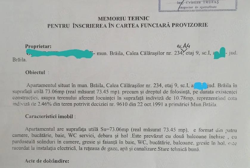 Apartament cu 4 camere decomandat în Viziru 3