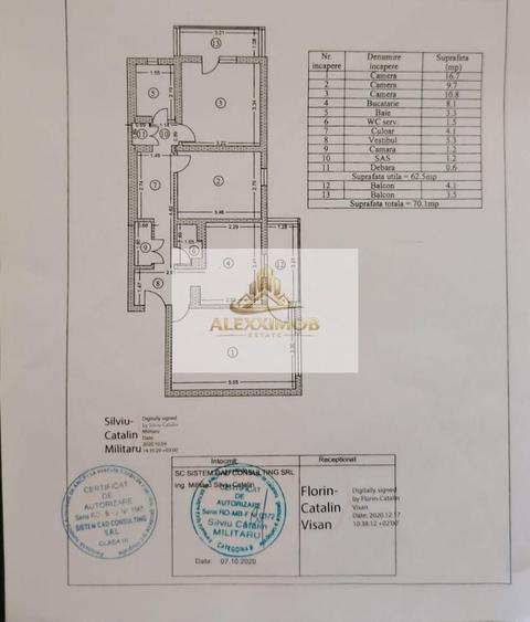 Apartament cu 3 camere decomandat, mobilat în Nord