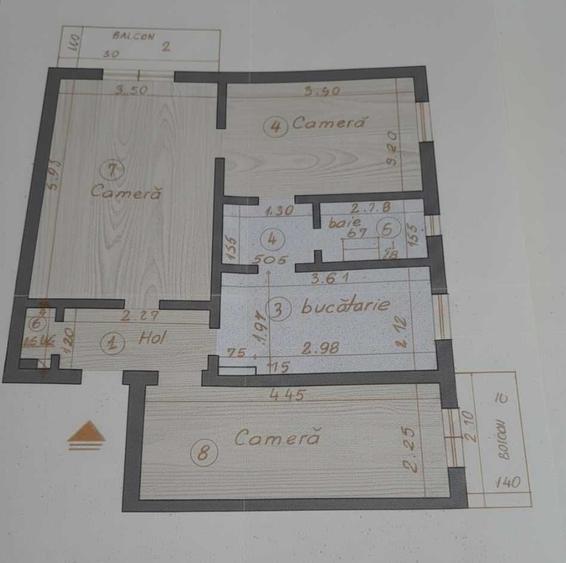 Apartament cu 3 camere decomandat în Central