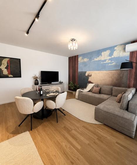 Apartament cu 2 camere semidecomandat, mobilat în Băneasa