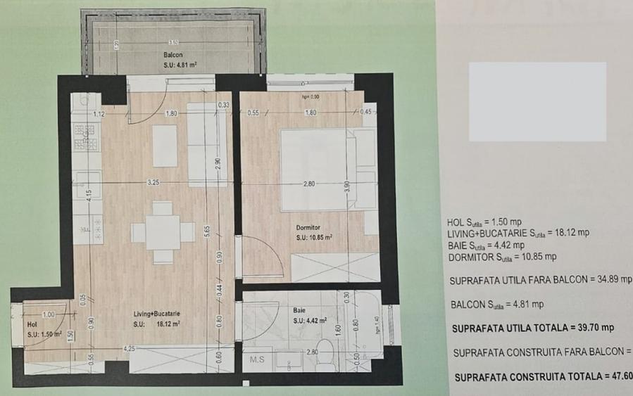 Apartament cu 2 camere în Otopeni