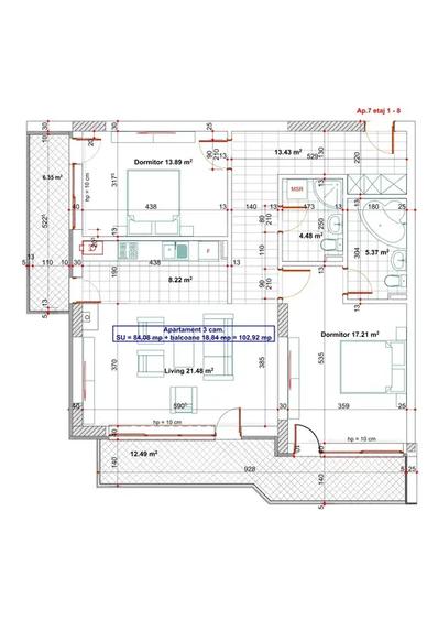 Apartament cu 3 camere decomandat în 13 Septembrie