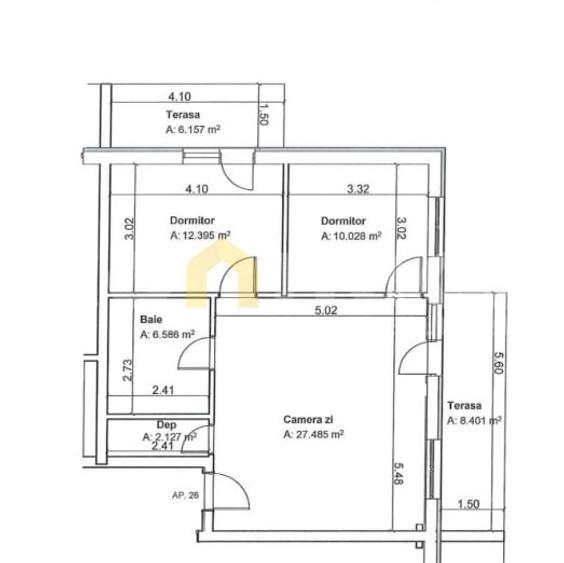 Apartament de Vânzare | Finisat | 3 camere, SU 59 mp, terase 20 mp | Florești - 6