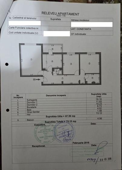 Apartament cu 3 camere semidecomandat în Tomis III