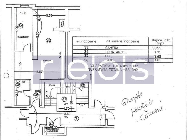 Apartament cu 2 camere semidecomandat în Dorobanți