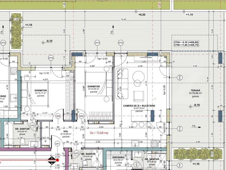 Apartament cu 3 camere semidecomandat în Iris