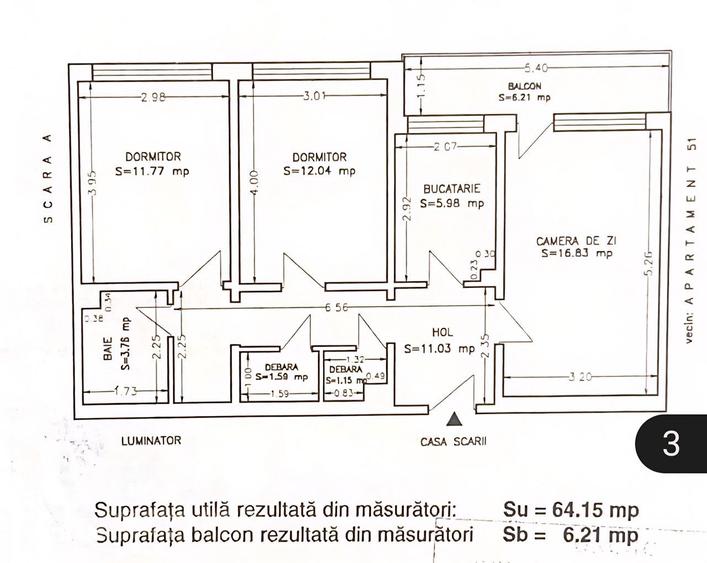 Apartament constanta 3 camere decomandat zona Abator - 1
