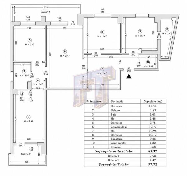 Apartament cu 4 camere în Vatra Luminoasă