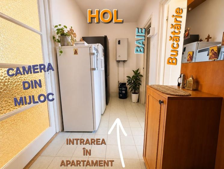 Apartament cu 3 camere semidecomandat în Central