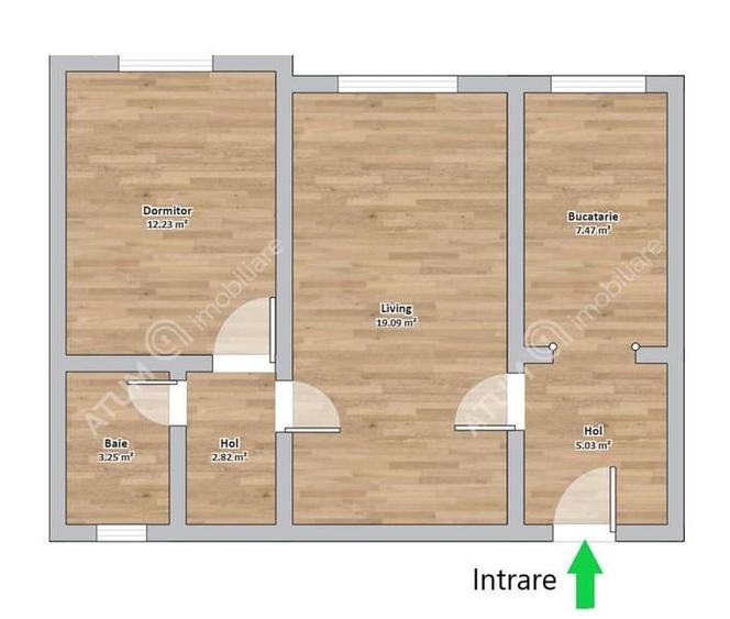 Apartament cu 2 camere semidecomandat, mobilat în Mihai Viteazul