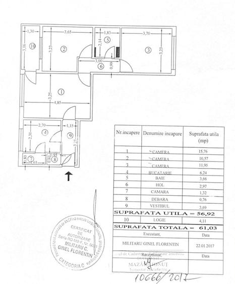 Apartament cu 3 camere semidecomandat, mobilat în Drumul Taberei