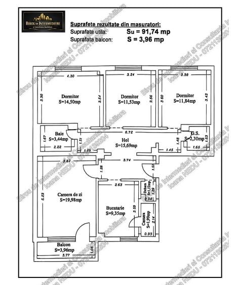 Apartament cu 4 camere decomandat în Inel I