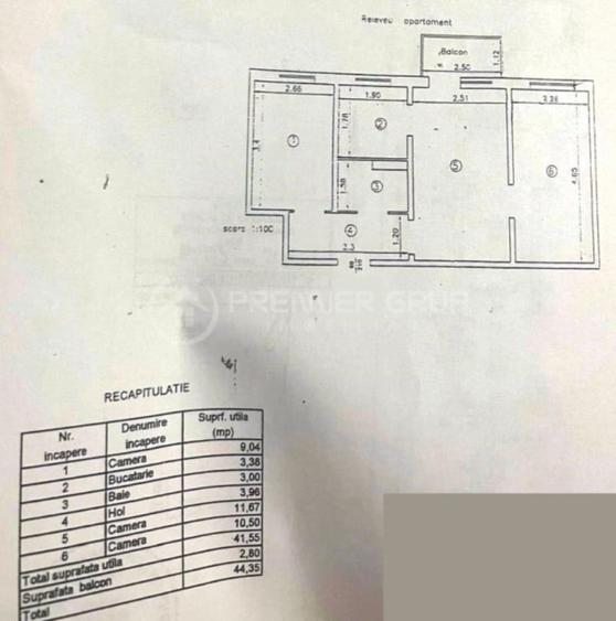Apartament cu 3 camere în Tătărași