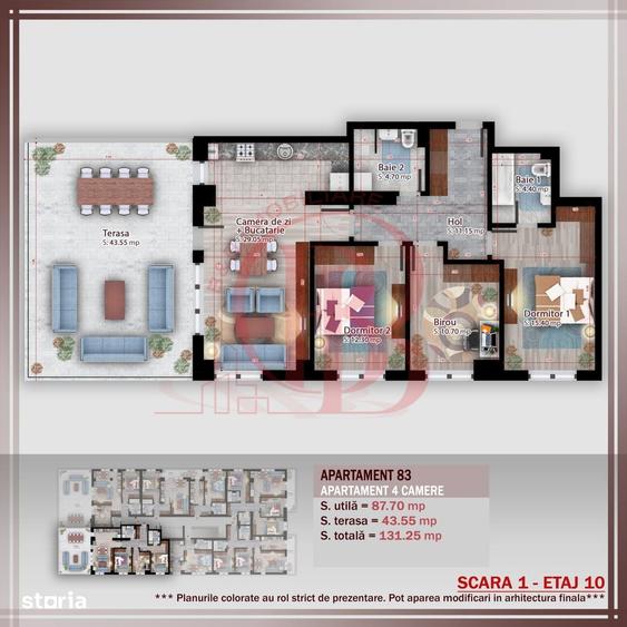 Apartament cu 4 camere în Theodor Pallady
