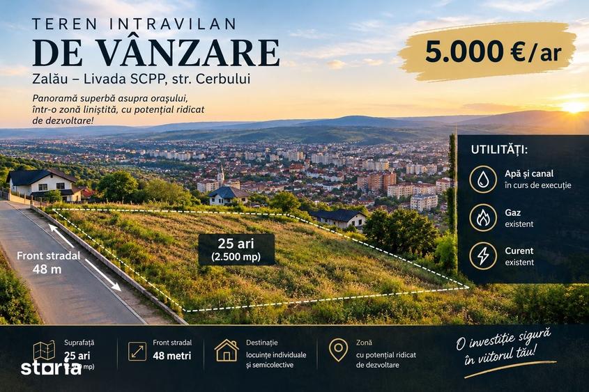 Teren de 2500 mp, în Vest