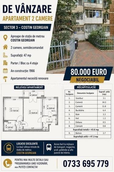 Apartament 2 camere vanzare
