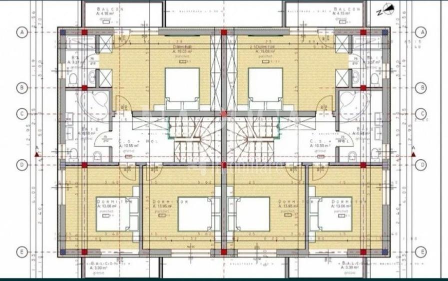 Duplex cu 4 camere cu Canalizare în Florești