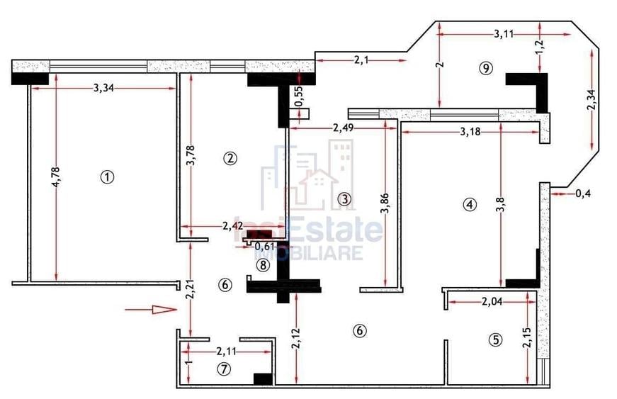 Apartament cu 3 camere 78 mp decomandat 2 bai - zona Pacurari - 8