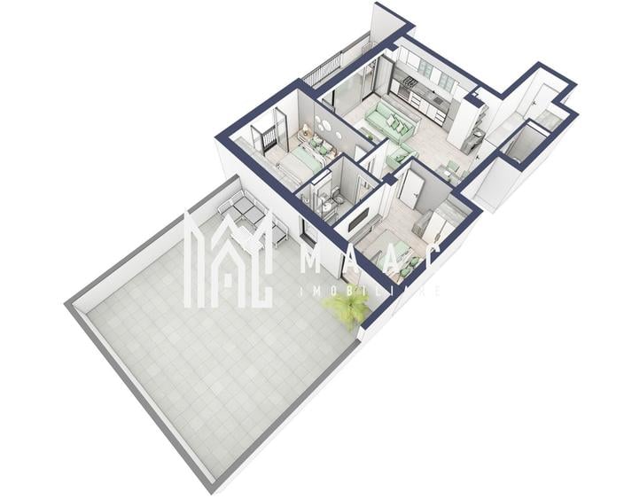 Apartament 3 camere | Balcoane/Terase 31.8 mp | Turnisor - 5