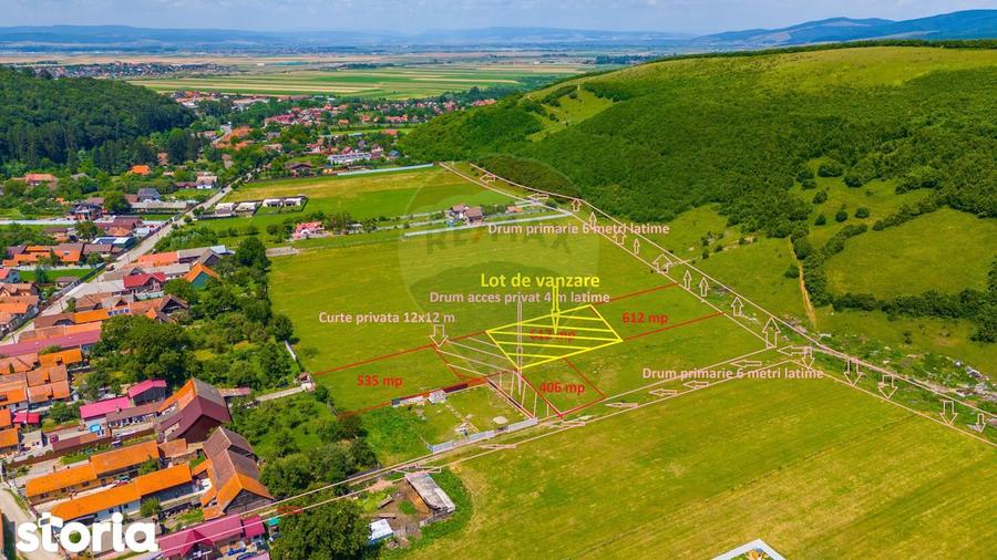 Teren de 612 mp, în Tărlungeni