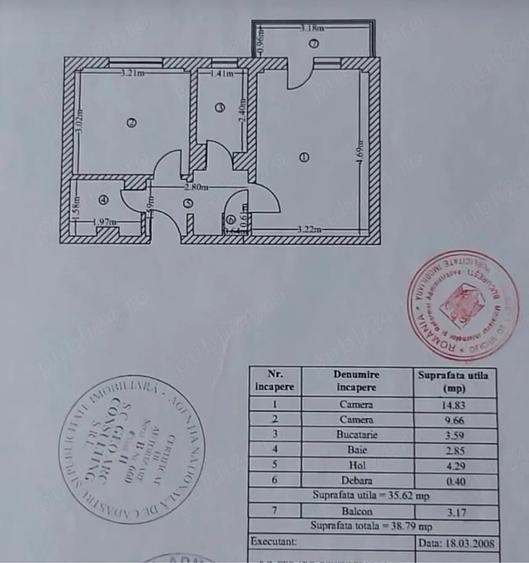 Apartament cu 2 camere decomandat în Central