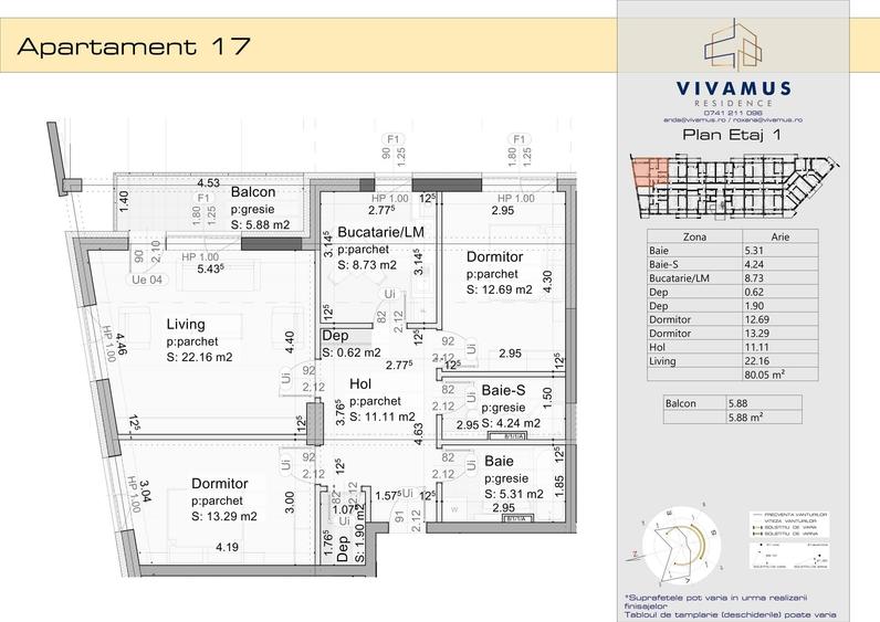 Apartament cu 3 camere în Sânpetru