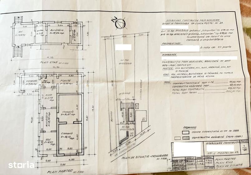 Casă cu 3 camere cu Teren 1352 Mp în Central