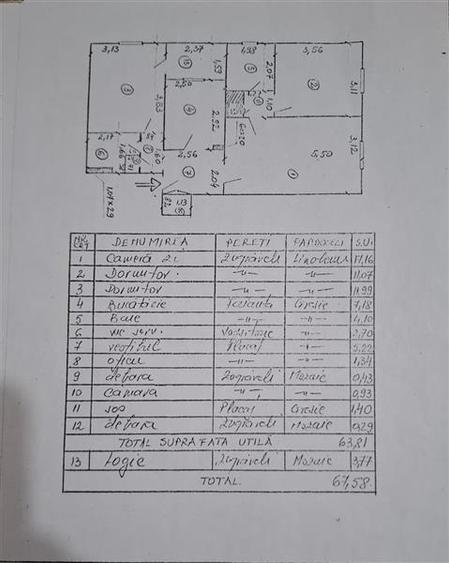 Apartament cu 3 camere semidecomandat în Fizicienilor