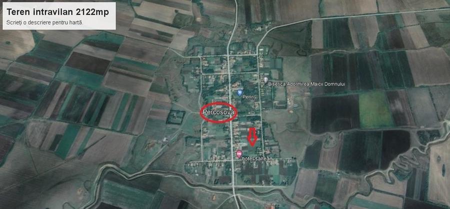 Teren Construcții intravilan de 2122 mp, în Percosova