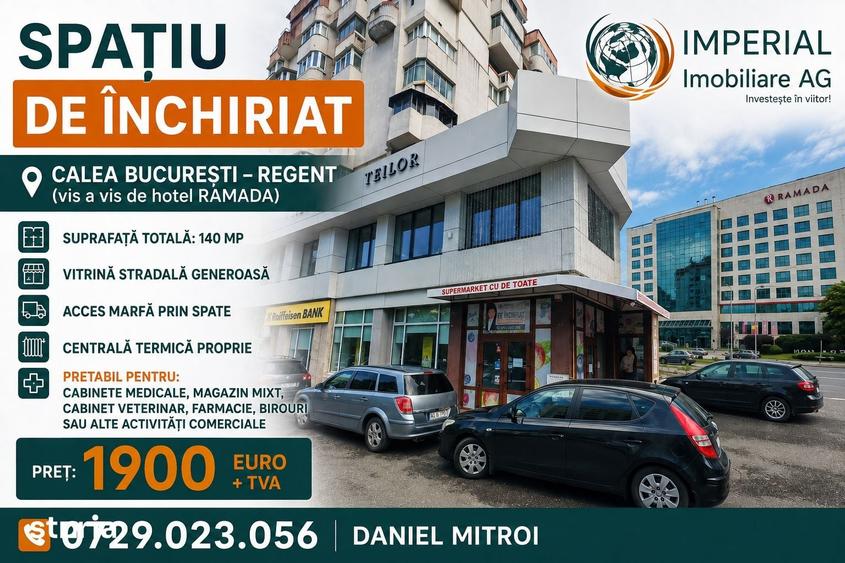 Spațiu comercial, de 140 mp, în Calea București