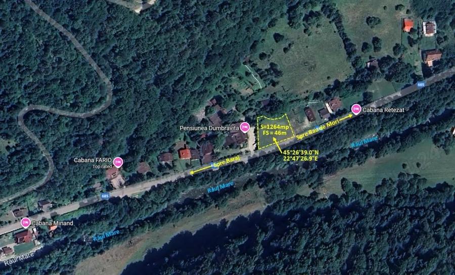 Teren de 1264 mp, în Râu de Mori