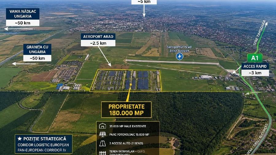Teren Construcții intravilan de 180000 mp, în Vest