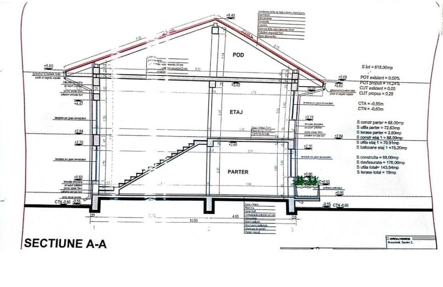 Casă individuală cu 5 camere decomandat cu Piscina în Andronache