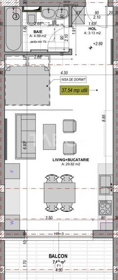 Garsoniera de vanzare decomandata 38 mpu balcon 8 mp loc parcare Sibiu - 5