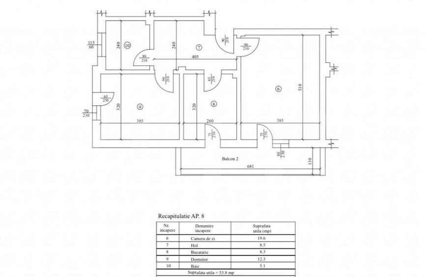 Apartament 2 camere, decomandat, 62 mp, cartier Veteranilor, - 1