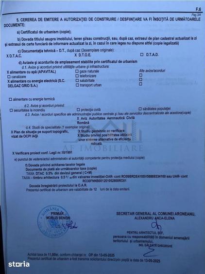 Aroneanu teren 652mp cu utilitati si Certificat de Urbanism - 2