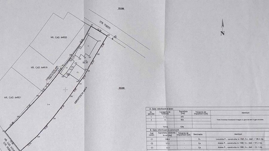 Casa batraneasca + teren de vanzare in Targu Ocna, strada Tisesti - 1