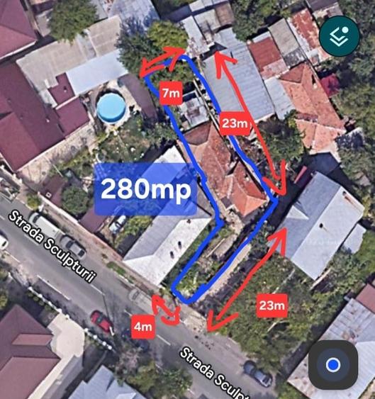 Teren Construcții intravilan de 280 mp, în 1 Decembrie