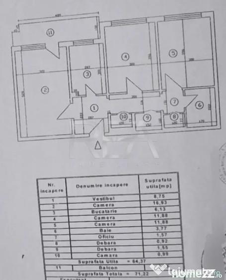 3 camere, et 1/9, anvelopat, 71 mp-Apusului - Bucuresti (Bucuresti-Ilfov) - 6