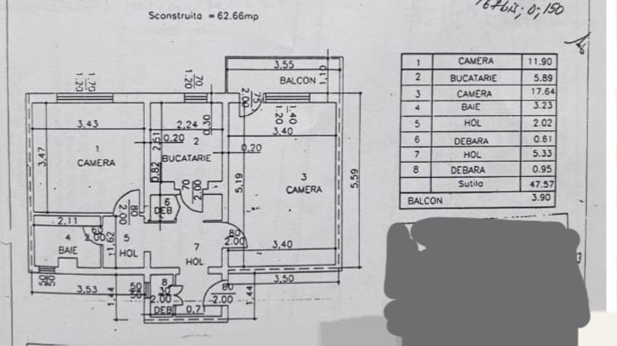 Apartament cu 2 camere decomandat în Vest
