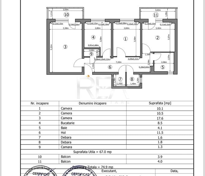 3 camere- Decomandat- Etaj 1 din 8- 74,9 MP - Calea Rahovei - 8