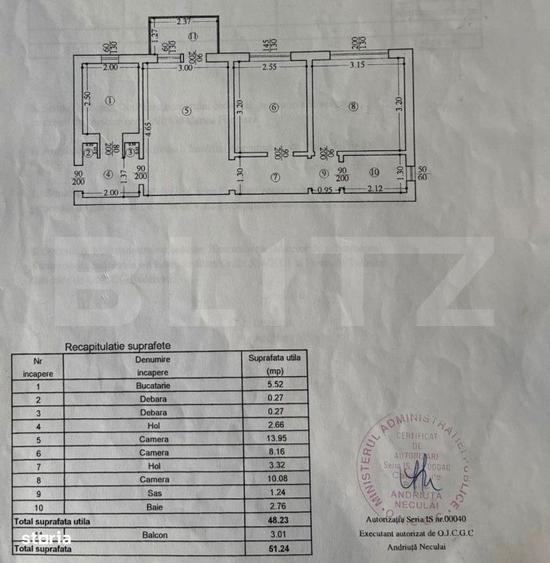 Apartament 3 camere, 50 mp, zona Alexandru cel Bun - 7