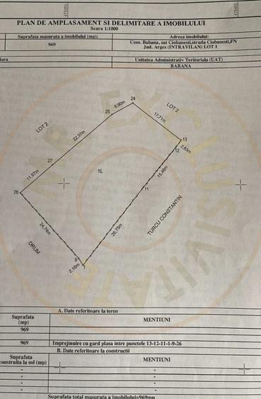Teren 969 mp intravilan la 10km de Pitesti, langa padure. - 1