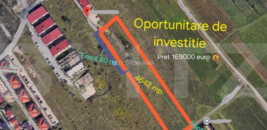 Teren de investitie 4642 mp in zona Strazii Cometei din Baci