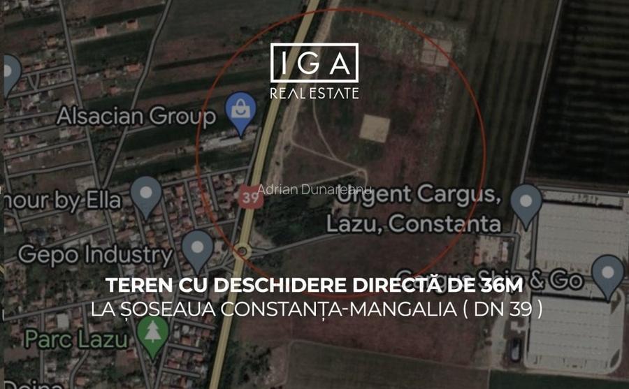 Teren cu deschidere directa de 36m la soseaua Constanta-Mangalia ( DN 39 ) Teren cu deschidere directa de 36m la soseaua Constanta-Mangalia ( DN 39 )